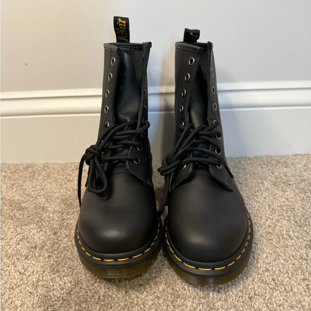 Dr. Martens Black Leather Lace-Up Boots - Picture 3 of 7